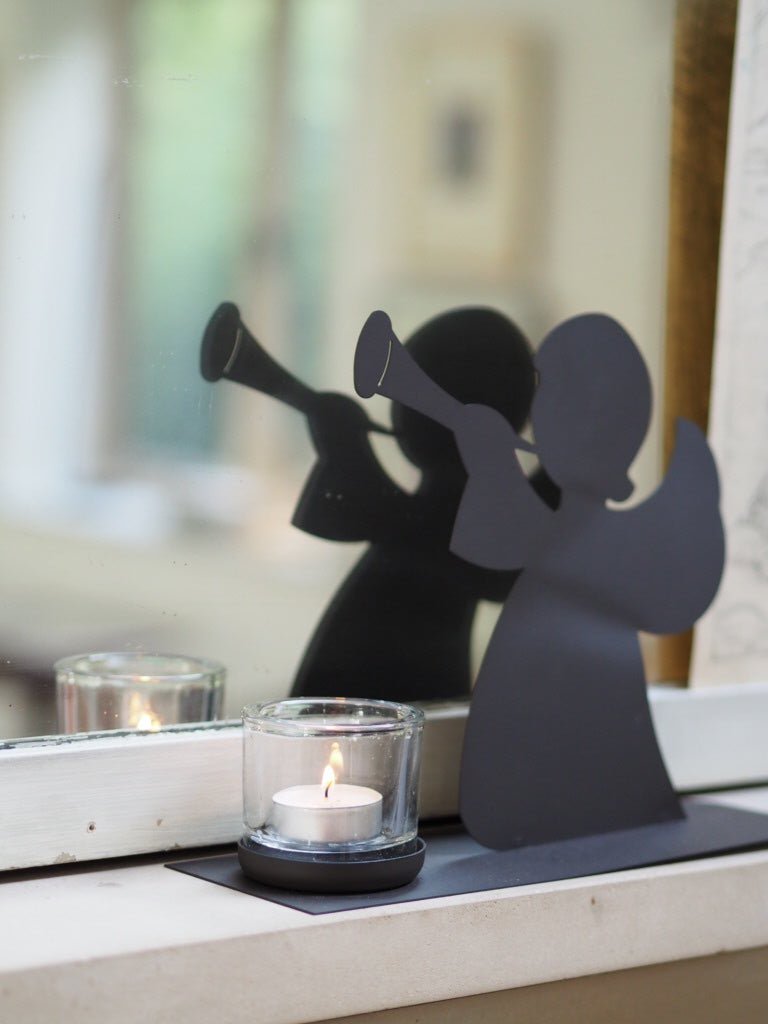 Metal angel playing the trombone tealight holder - Natalia Willmott