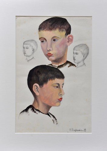 Multiple drawings of a boy - Natalia Willmott