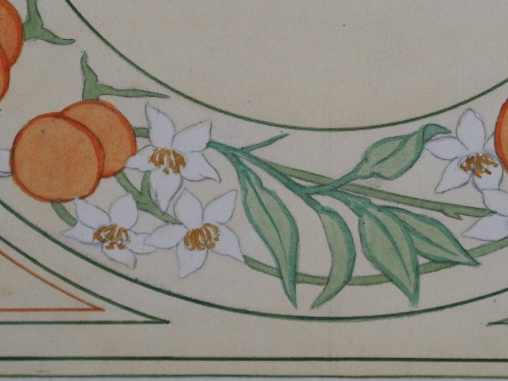 Oranges and narcissi design by Hilda Clegg - Natalia Willmott