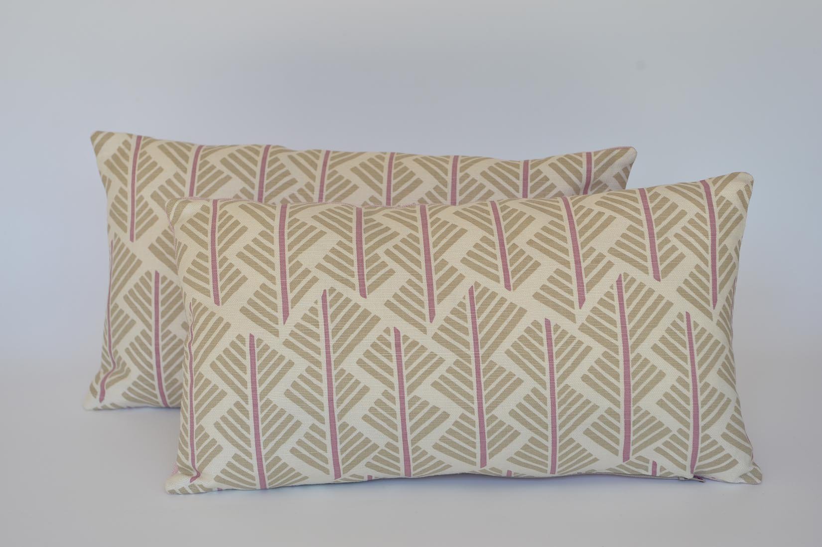 Pink Feathers cushion with Rapture & Wright fabric - Natalia Willmott