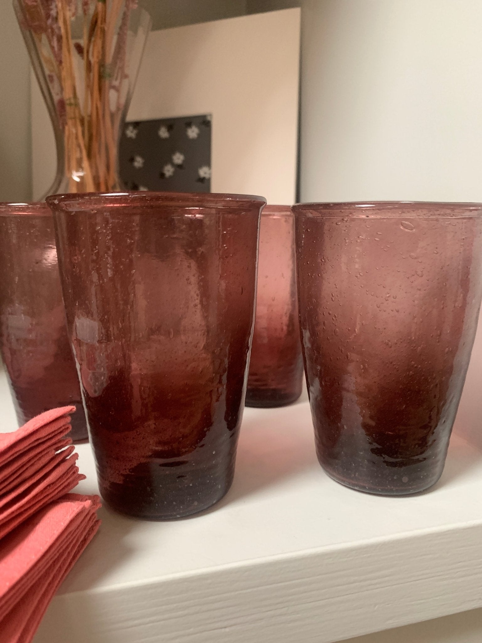 set of 4 bubble glasses - aubergine - Natalia Willmott