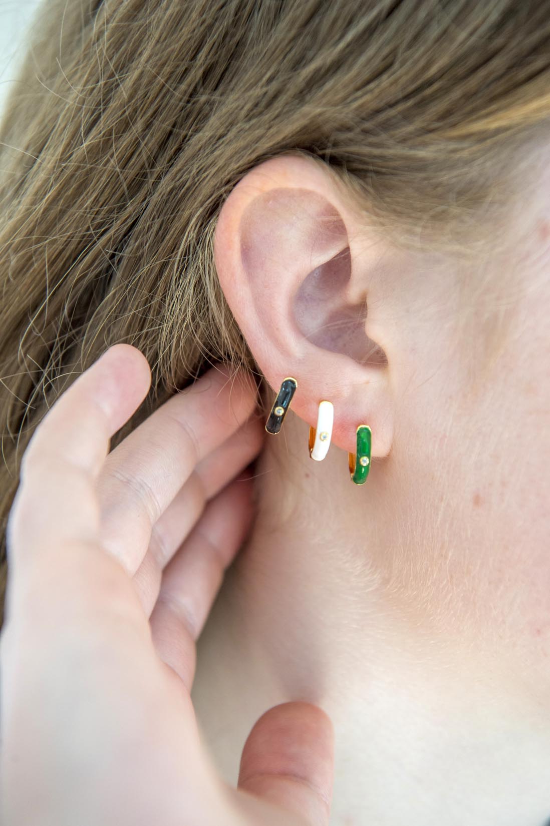 small enamel hoop earrings - Natalia Willmott