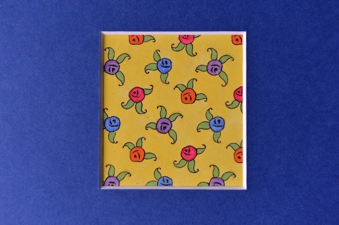 Small roses on yellow textile design - Natalia Willmott