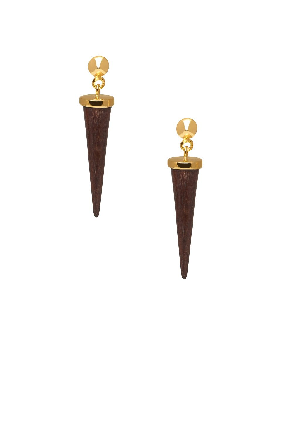 Small rosewood gold round spike earrings - Natalia Willmott