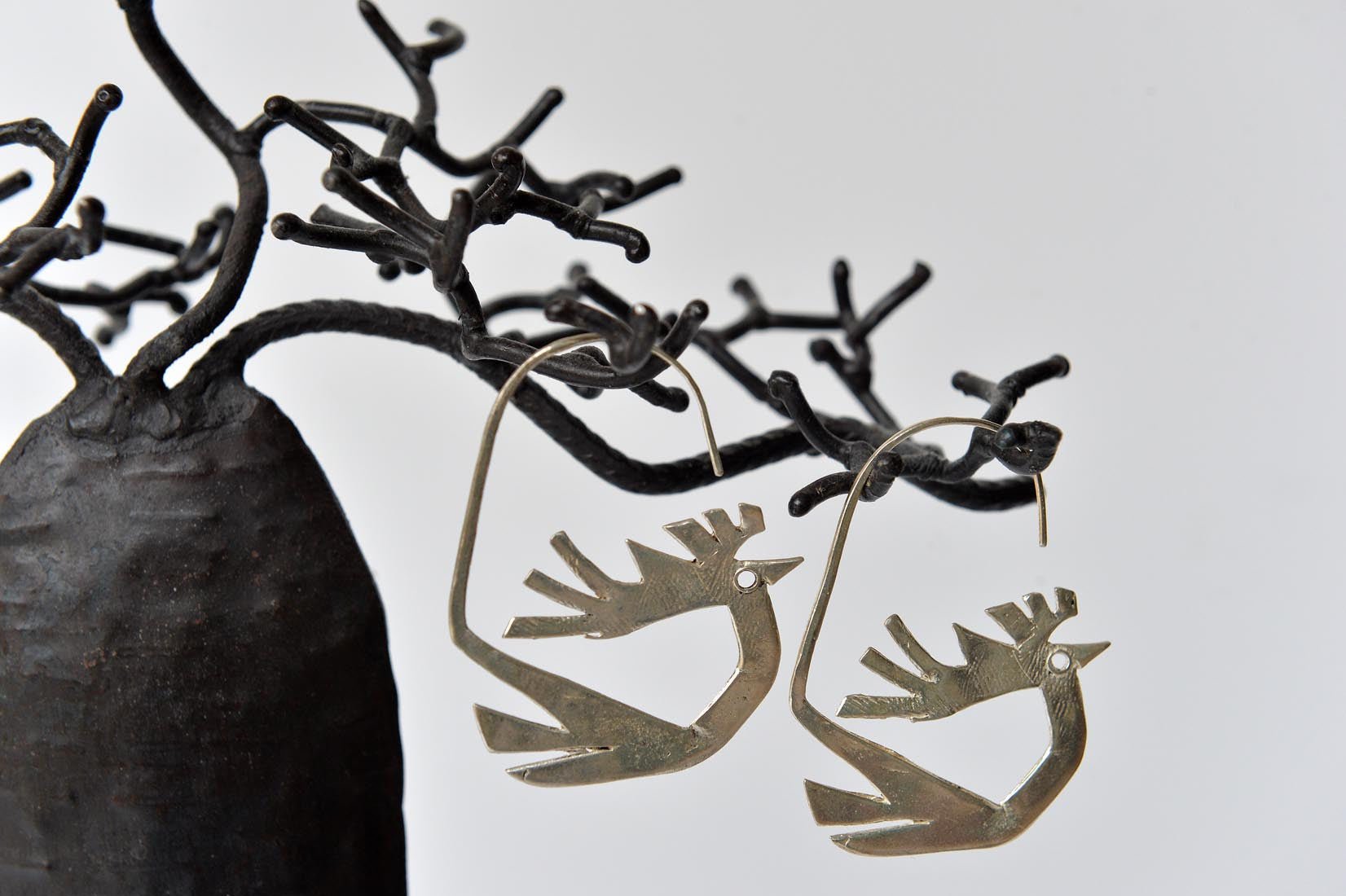 Stylised Stag - cerfs volants - earrings by Elisabeth Riveiro - Natalia Willmott