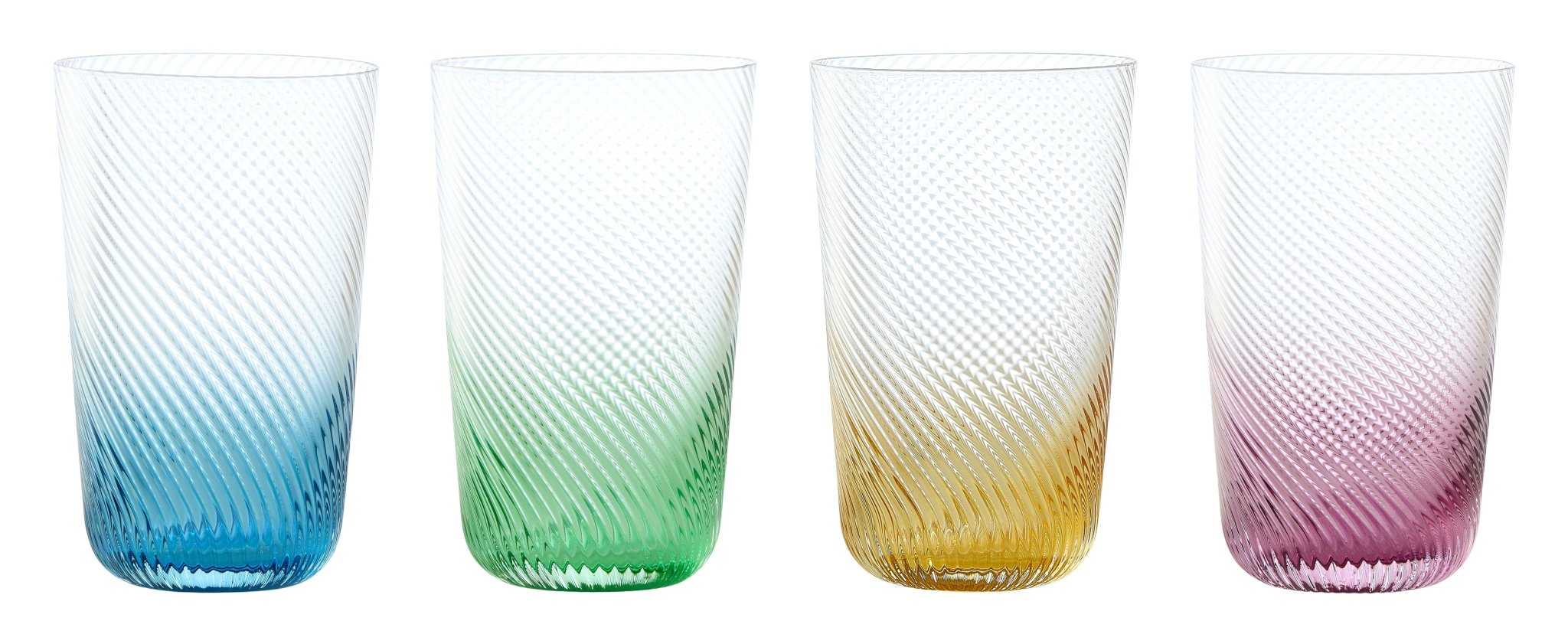 Swirl set of 4 coloured glasses - Natalia Willmott