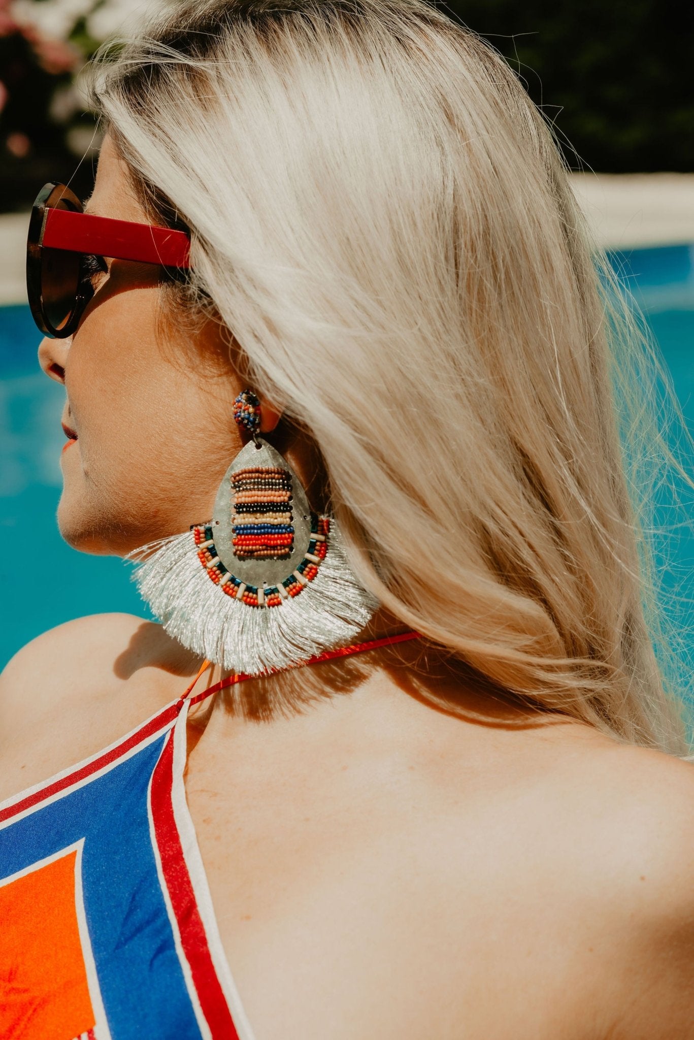 Totem Beaded and fringed earrings - Natalia Willmott