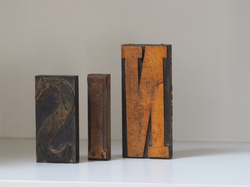vintage printers block wooden printing letter - Natalia Willmott