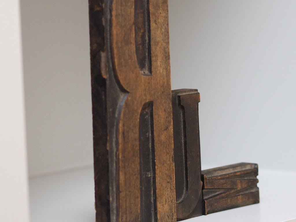 vintage printers block wooden printing letter - Natalia Willmott