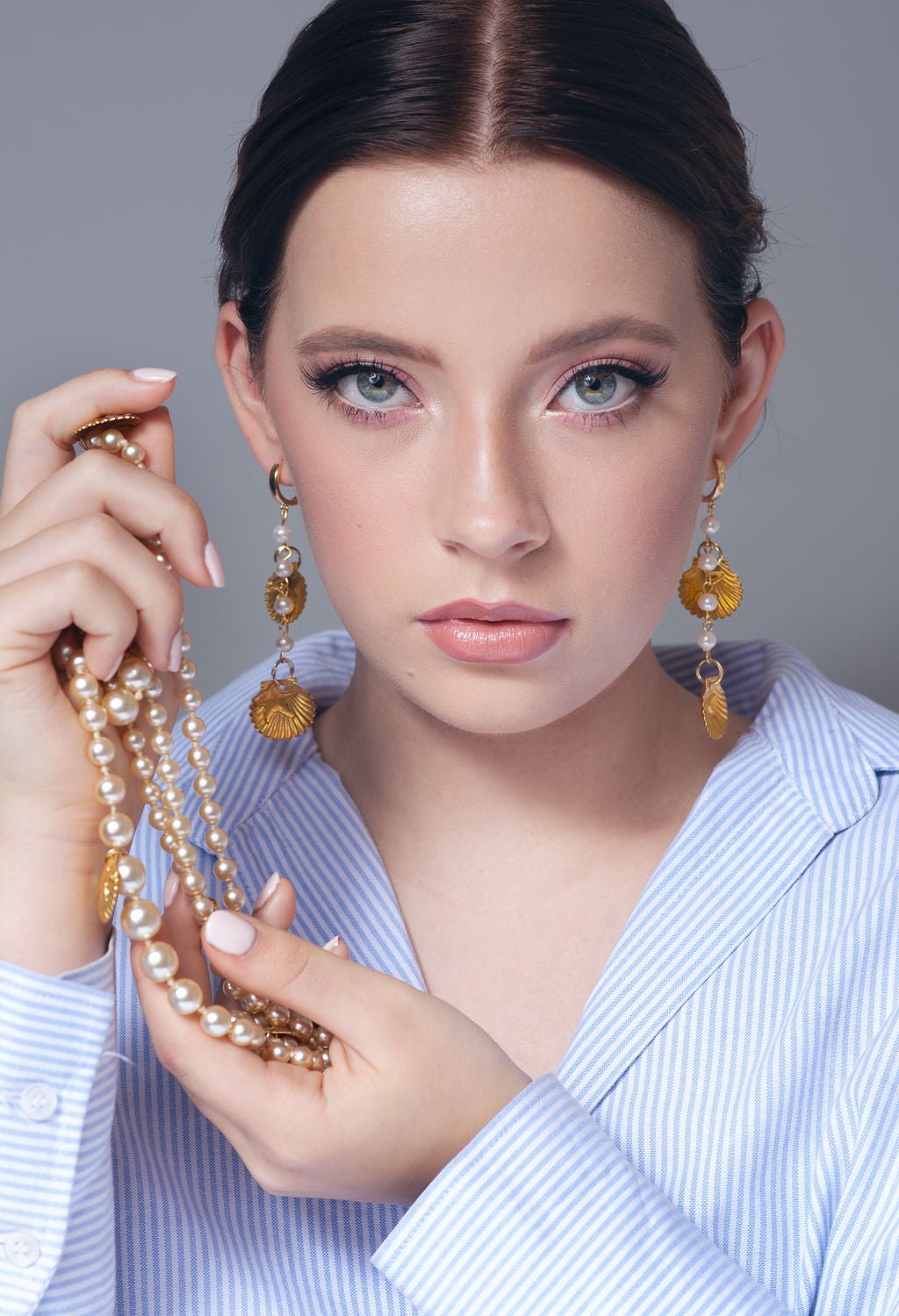 Vintage shell gold plated earrings or necklace - Natalia Willmott