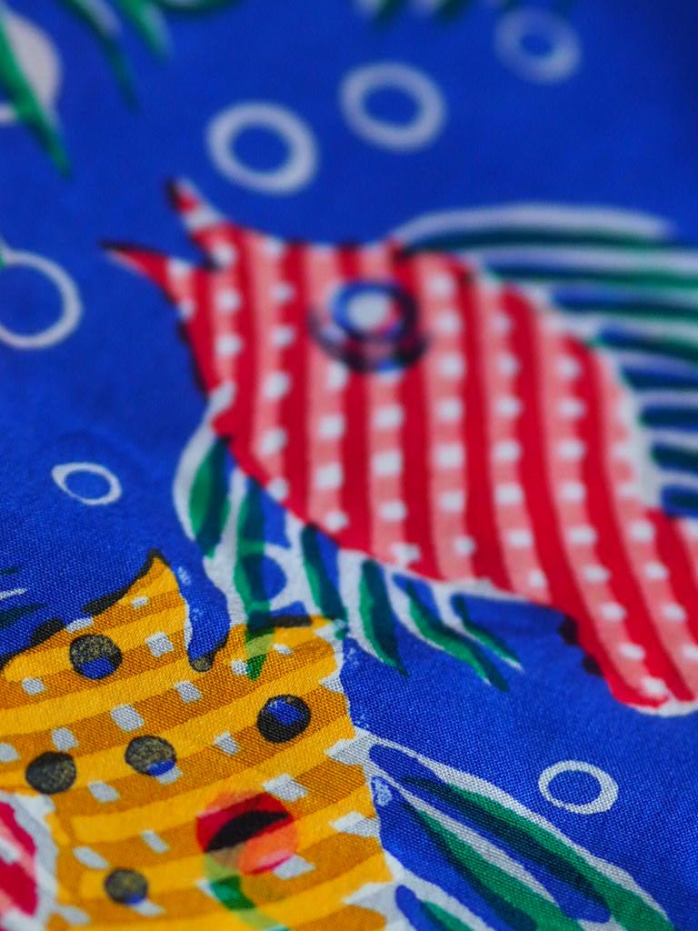 Vintage triangle 'fish' silk scarf - Natalia Willmott