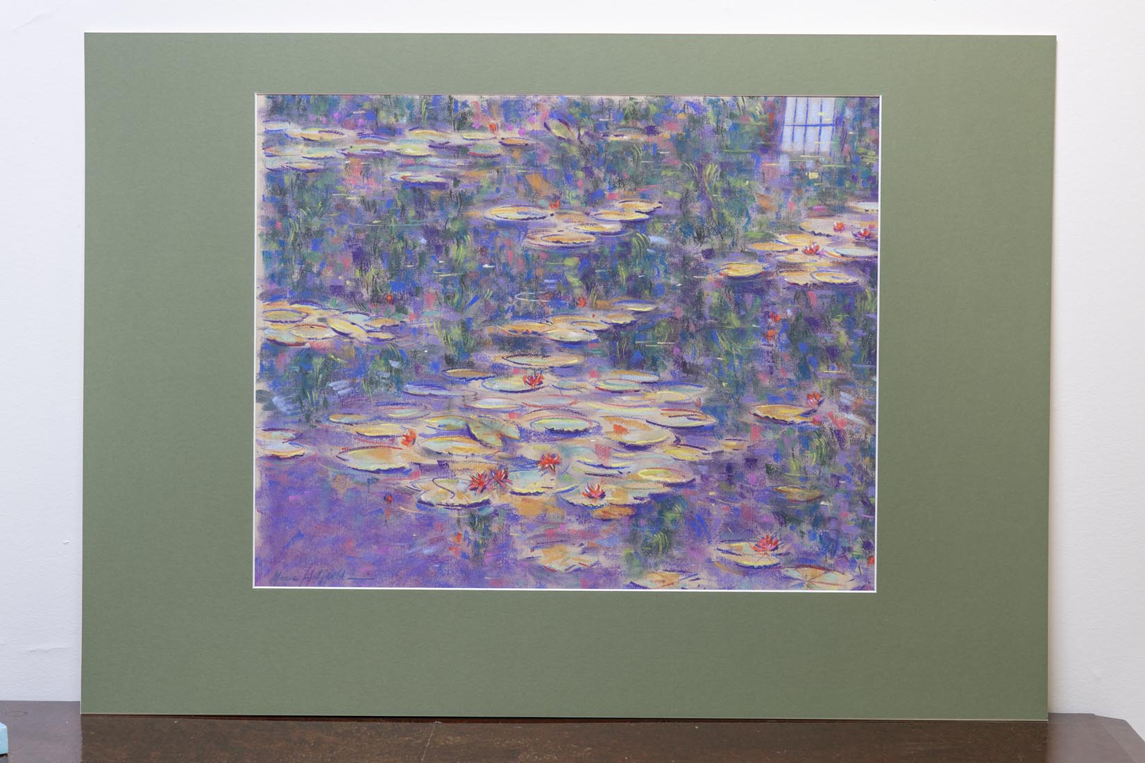 Waterlilies reflection Claude Monet style pastel by Marie Hatfield - Natalia Willmott